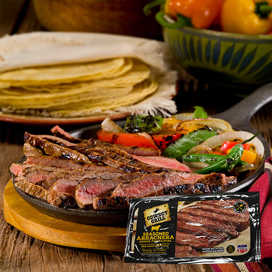 Cowboy Grill: Seasoned Arrachera Choice for Fajitas